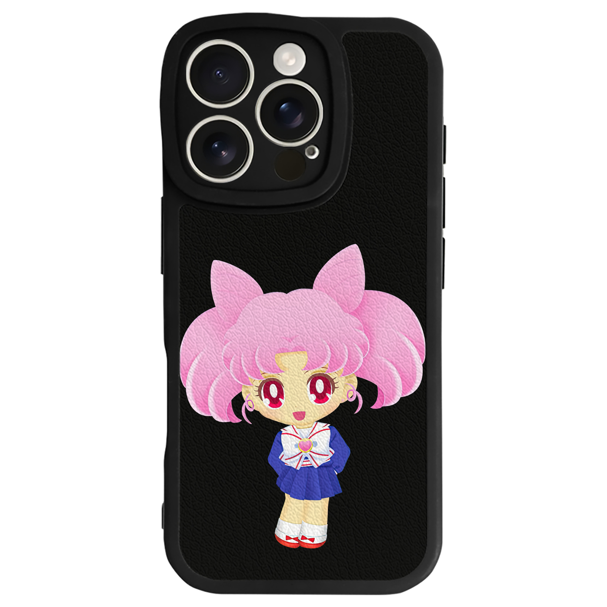 （画像用） 美少女戦士セーラームーン ちびうさ Sailor Moon Chibiusa Tsukino Usagi Small Lady Serenity 【iPhone 16シリーズ対応】シリコンスマホケース（レザー調） 材質：シリコン